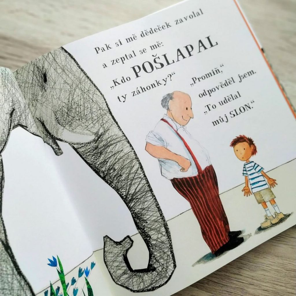 Ukázka z knihy Slon, napsal a namaloval Petr Horáček